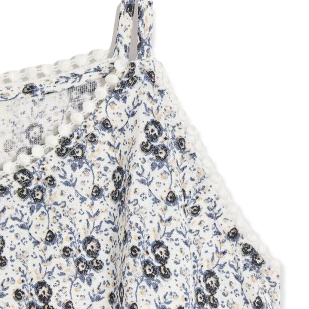 LOFT Blue Floral Spaghetti Strap Dress - Picture 2 of 8